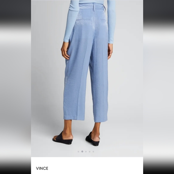 Vince Satin Tailored Trouser Culotte Periwinkle Blue NWT - Picture 3 of 4